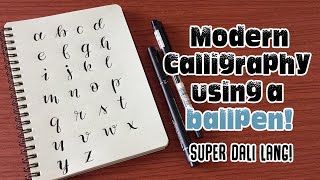 LEARN MODERN CALLIGRAPHY USING A PEN BallpenSignpen taglish [upl. by Dnomar]