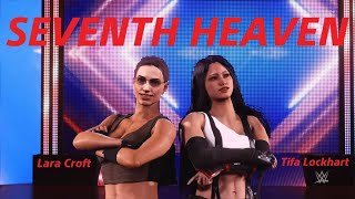 WWE 2K24  Lara Croft amp Tifa Lockhart Vs Amanda Evert amp Shiva [upl. by Sherry]