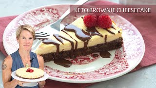 TWO amazing KETO DESSERTS in one My Famous Keto Brownie Cheesecake [upl. by Nizam]