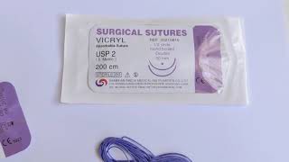 Vicryl suture 50mm needle [upl. by Luise]