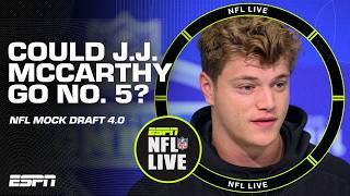 Could JJ McCarthy go No 5 👀 Mel Kiper Jr shares his NFL Mock Draft 40 👏  NFL Live [upl. by Luo935]