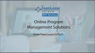 Online Program Management Solution From TeamLease EdTech [upl. by Manon]