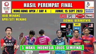 Hasil Hong Kong Open 2023 Hari Ini Babak 8 Besar  JOJO amp PRIFAD Menang  5 Wakil Ke Semifinal [upl. by Kellie]