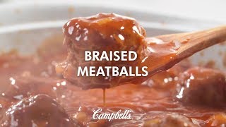 Campbells Braised Meatballs Recipe [upl. by Thirza]