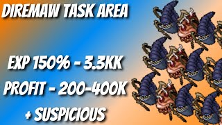 TIBIA HUNTS  EK  DIREMAW TASK AREA  300  33KK EXP 150  200400kh PROFIT  SUSPICIOUS [upl. by Jonas]