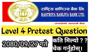 RBB Pretest Question Answer 2080  Rastriya Banijya Bank Level 4 Pretest Exam 2080 Solution rbb [upl. by Aiem]