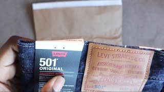 Levi’s 501 Selvedge Indigo Blue Jeans Unpacking [upl. by Teddman487]