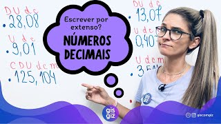 LEITURA E ESCRITA DOS NÚMEROS DECIMAIS 5º 6º ANOS \Prof Gis [upl. by Rogozen]