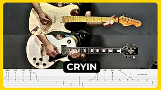 Cryin  Aerosmith  Tabs  Guitar Lesson  Cover  Tutorial  Solo  All Guitar Parts [upl. by Perle796]