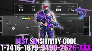 NEW UPDATE 34  BEST SENSITIVITY CODE  CONTROL SETTINGS PUBG MOBILEBGMI [upl. by Nellad]