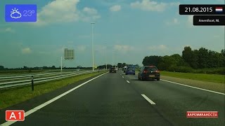 Driving from Amsterdam to Arnhem Netherlands 21082015 Timelapse x4 [upl. by Merriott]