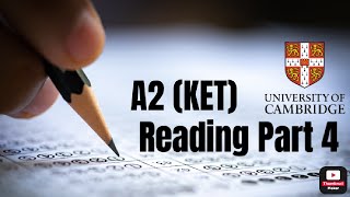 Cambridge A2 KET Reading and Writing Part 4 – MultipleChoice Cloze [upl. by Enelyk]