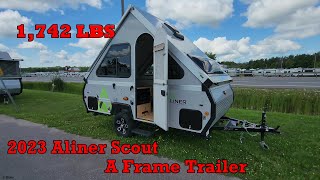 Lite weight A Frame Trailer  2023 Aliner Scout [upl. by Saltzman]