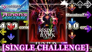 【DDR A】 RISING FIRE HAWK SINGLE CHALLENGE 譜面確認＋クラップ [upl. by Annawyt]