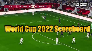 PES 2021 World Cup 2022 Scoreboard [upl. by Dnomso812]