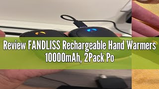 Review FANDLISS Rechargeable Hand Warmers 10000mAh 2Pack Portable Electric Hand Warmer 3 Levels La [upl. by Roslyn]