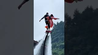 Flyboard montage  water jetpack water world this is to high shorts [upl. by Schreibe]