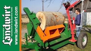 Holzspalter für dicke Stämme  landwirtcom [upl. by Assilac]