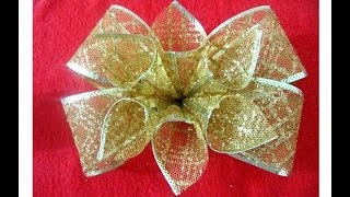 Moños navideños con flores en cintas de organza [upl. by Aubry]