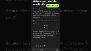 7 Astuce sur les Limites pour taider au Bac [upl. by Olegna]