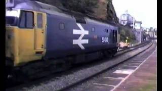 50040 Leviathan at DAWLISH STATION1986 [upl. by Htaeh664]