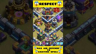 Max air defense vs lighting spell😱😱ClashOfClans COCMentor Clashwizard1 shorts lighting [upl. by Nerag]