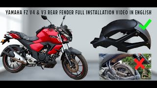 How to install rear fender mudguard for Yamaha FZ V3 and FZ V4 in English [upl. by Cooperstein237]