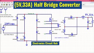 5V33A Half Bridge Converter  LTSpice Simulation [upl. by Ahcim]