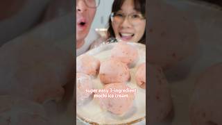 3 ingredients mochi ice cream 🍓 [upl. by Wilow]