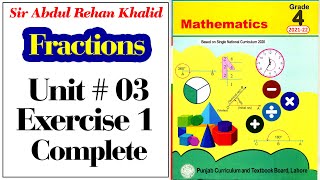 Exercise 1 Unit No 03 Class 4  Fractions [upl. by Nil]