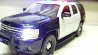 Johns custom 124 Chevrolet Tahoe PPV diecast police model with working lights amp siren [upl. by Hertberg455]