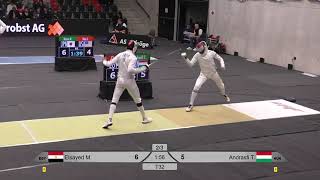 ANDRASFI HUN vs Mahmoud ELSAYED EGY T32 E Individual Bern SUI WC 2024 [upl. by Halullat]