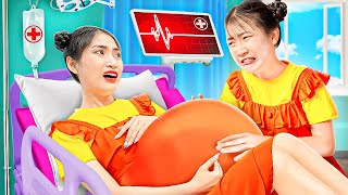 My Mom Is Pregnant  Funny Stories About Baby Doll Family [upl. by Auqined]