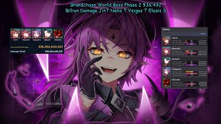 Grandchase World Boss Phase 2 536492 Billion Damage JinT Nelia T Veigas T Elesis S [upl. by Det452]