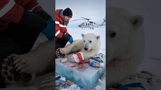 Volunteers saved a polar bear from a deadly net giving it a second chance at life animals [upl. by Vastah798]