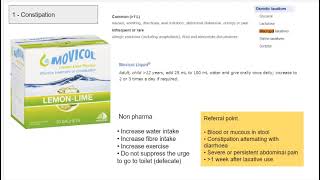 01 constipation movicol macrogol osmotic laxative osce mate [upl. by Tinaret]