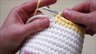 How to Crochet the Waistcoat Stitch over a Coil  jakigucom [upl. by Ahseyk201]