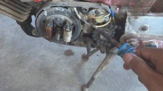 yamaha YB100 alternator ignition coil installation [upl. by Rotsen630]