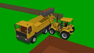 Mini Excavator Bulldozer and other Construction vehicles for KIDS and BABIES  Fairy tales Vehicles [upl. by Paynter]