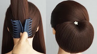 Low Bun Hairstyle With Claw Clip  Beautiful And Easy Hairstyle For Ladies [upl. by Akselaw]