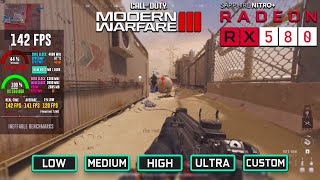 COD Modern Warfare 3 Beta RX 580  Ryzen 5 5600G  All Settings Tested at 1080P [upl. by Kerby]