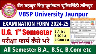 Vbspu Examination form online 202425। BA BSc BCom 1st Semester। UG परीक्षा फॉर्म कैसे भरे । [upl. by Anaizit]