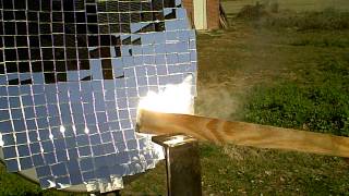 Solar Concentrator Built from Parabolic Dish Test [upl. by Binky]