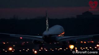 Moskovia Sukhoi Superjet SSJ 100 RA89021 Night Landing  BerlinTegel 01012014 [upl. by Currie674]