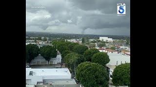 Tornado touches down east of downtown Los Angeles viewer video [upl. by Nalehp]