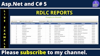 Asp net RDLC Report  Create RDLC Report in Asp net C With SQL Step By Step [upl. by Yezdnil]