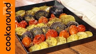 Patate pomodori e cipolle al forno  Contorno veloce [upl. by Buseck112]