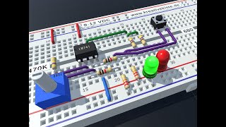 Continuity tester using LM 741 IC  Durchgangsprüfer mit LM 741 IC [upl. by Norved]