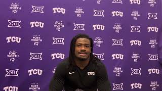 TCU 36 Houston 13  Emani Bailey postgame press conference [upl. by Irtimid]