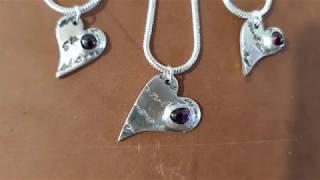 Art Clay Silver Tutorial  Torch Fired Pendant with Garnet Cabochon setting [upl. by Theobald932]